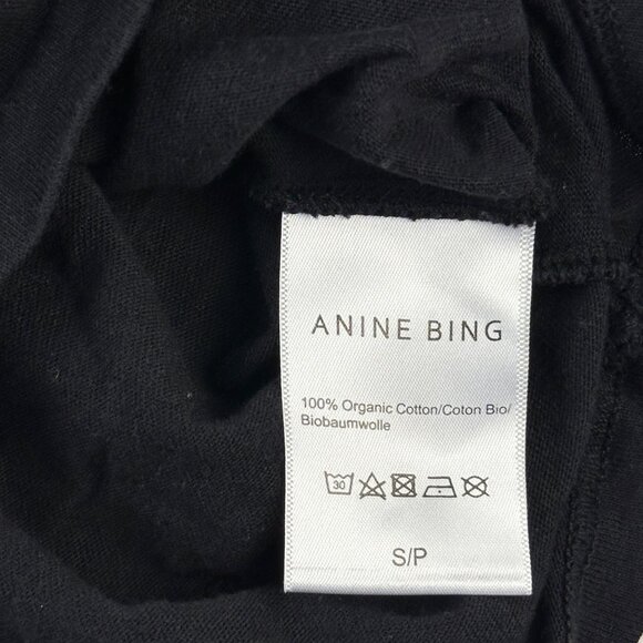 Anine Bing Lennon Black Logo Muscle Tank-Organic Cotton Sz Small Embroider Logo - Picture 6 of 8